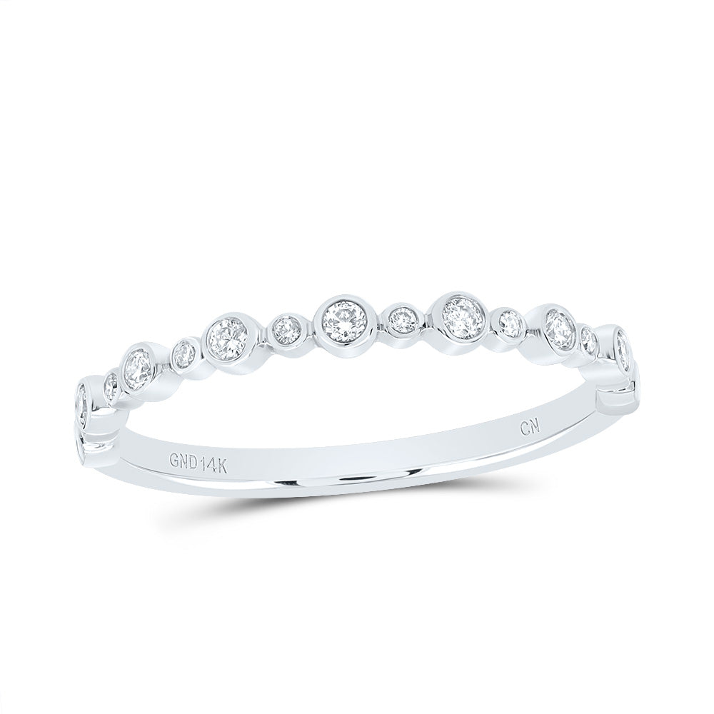 14kt White Gold 1/6 Cttw Diamond Fashion Bridal Wedding Engagement Anniversary Womens Band, Women Size: 5-9