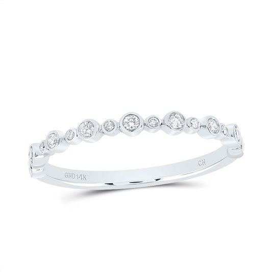 14kt White Gold 1/6 Cttw Diamond Fashion Bridal Wedding Engagement Anniversary Womens Band, Women Size: 5-9