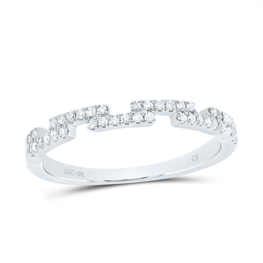 10kt White Gold 1/6 Cttw Diamond Fashion Bridal Wedding Engagement Anniversary Womens Band, Women Size: 5-9