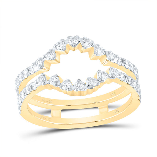 14kt Yellow Gold 5/8 Cttw Diamond Ana M Cnc Wedding Engagement Anniversary Enhancer Ring, Women Size: 5-9