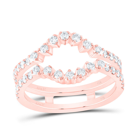 14kt Rose Gold 5/8 Cttw Diamond Ana M Cnc Wedding Engagement Anniversary Enhancer Ring, Women Size: 5-9