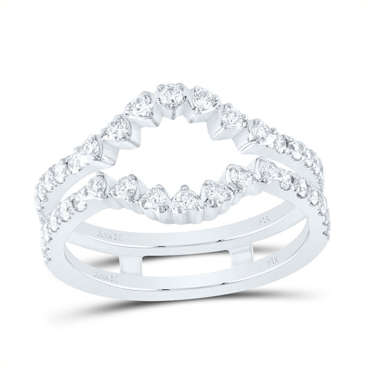 14kt White Gold 5/8 Cttw Diamond Ana M Cnc Wedding Engagement Anniversary Enhancer Ring, Women Size: 5-9