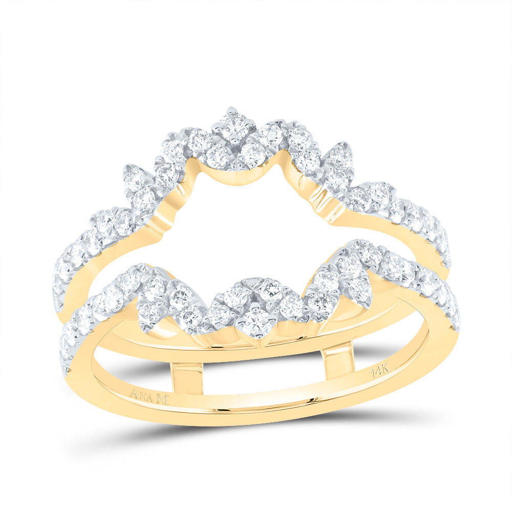 14kt Yellow Gold 5/8 Cttw Diamond Ana M Cnc Wedding Engagement Anniversary Enhancer Ring, Women Size: 5-9