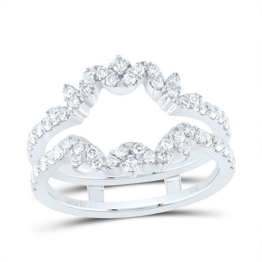 14kt White Gold 5/8 Cttw Diamond Ana M Cnc Wedding Engagement Anniversary Enhancer Ring, Women Size: 5-9