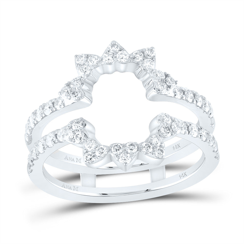 14kt White Gold 5/8 Cttw Diamond Ana M Cnc Wedding Engagement Anniversary Enhancer Ring, Women Size: 5-9