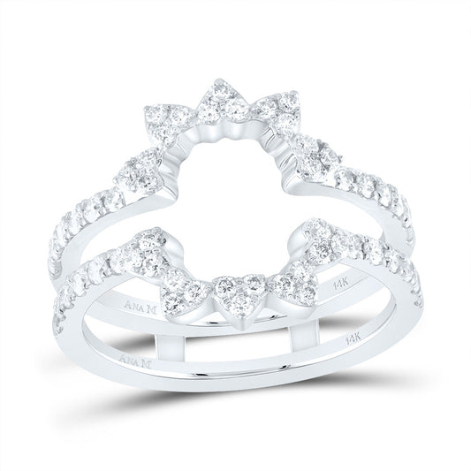 14kt White Gold 5/8 Cttw Diamond Ana M Cnc Wedding Engagement Anniversary Enhancer Ring, Women Size: 5-9