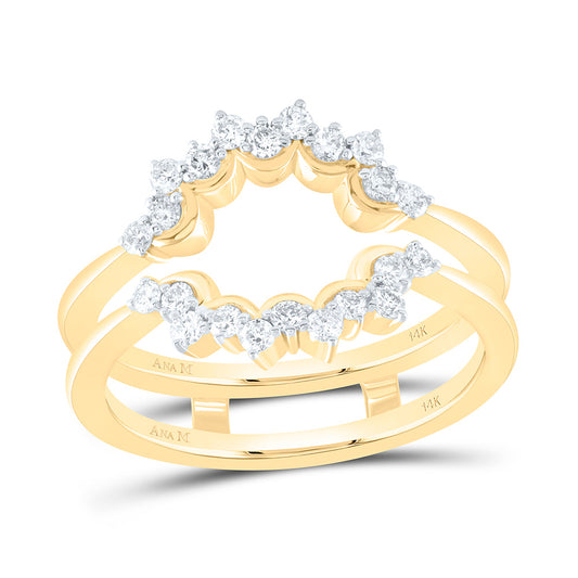 14kt Yellow Gold 3/8 Cttw Diamond Ana M Cnc Wedding Engagement Anniversary Enhancer Ring, Women Size: 5-9