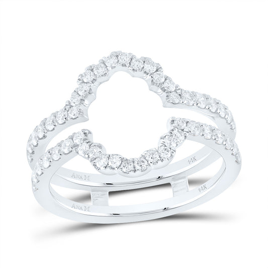 14kt White Gold 5/8 Cttw Diamond Ana M Cnc Wedding Engagement Anniversary Enhancer Ring, Women Size: 5-9