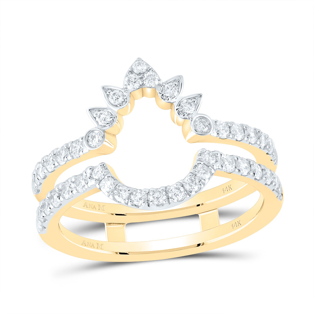 14kt Yellow Gold 5/8 Cttw Diamond Ana M Cnc Wedding Engagement Anniversary Enhancer Ring, Women Size: 5-9