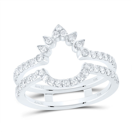 14kt White Gold 5/8 Cttw Diamond Ana M Cnc Wedding Engagement Anniversary Enhancer Ring, Women Size: 5-9