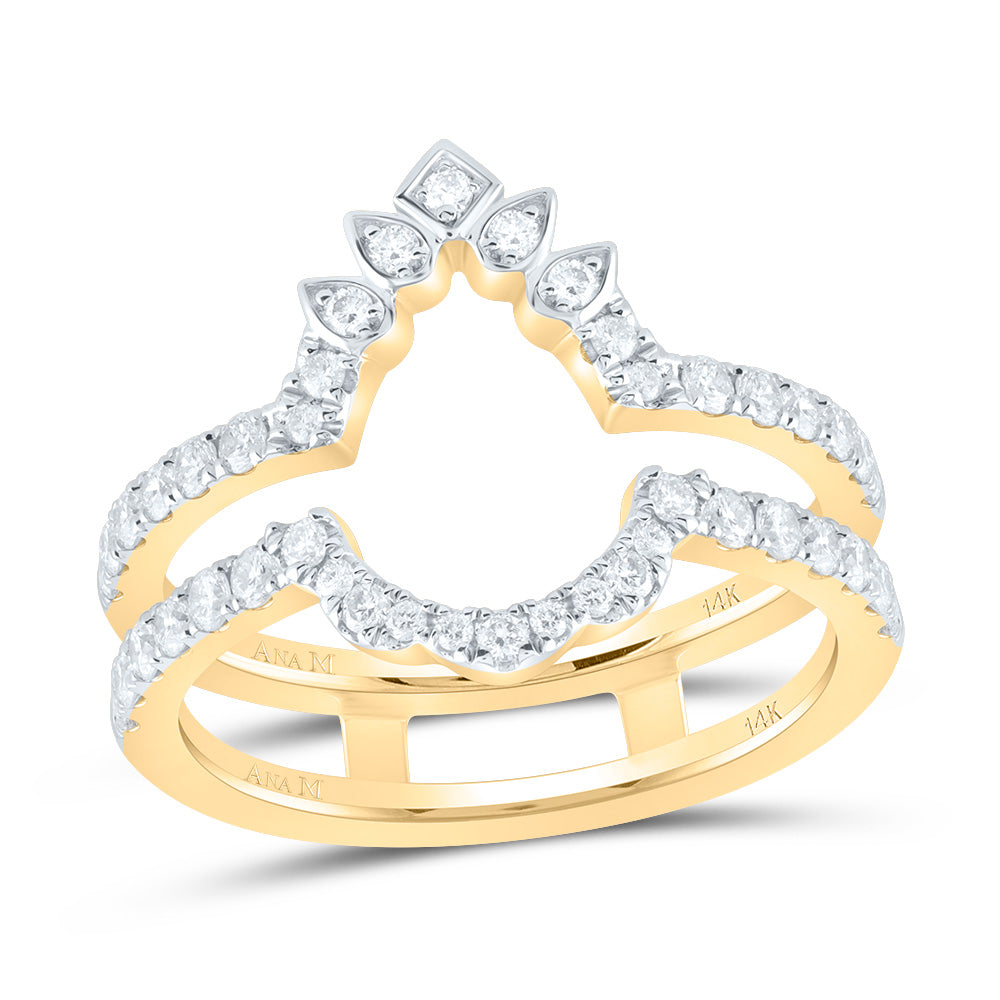 14kt Yellow Gold 5/8 Cttw Diamond Ana M Cnc Wedding Engagement Anniversary Enhancer Ring, Women Size: 5-9
