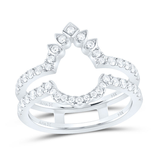 14kt White Gold 5/8 Cttw Diamond Ana M Cnc Wedding Engagement Anniversary Enhancer Ring, Women Size: 5-9