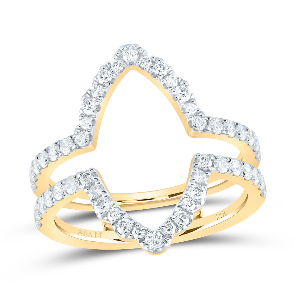 14kt Yellow Gold 3/4 Cttw Diamond Ana M Cnc Wedding Engagement Anniversary Enhancer Ring, Women Size: 5-9