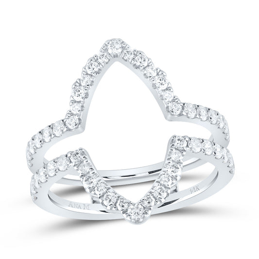14kt White Gold 3/4 Cttw Diamond Ana M Cnc Wedding Engagement Anniversary Enhancer Ring, Women Size: 5-9