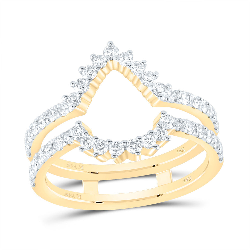 14kt Yellow Gold 7/8 Cttw Diamond Ana M Cnc Wedding Engagement Anniversary Enhancer Ring, Women Size: 5-9