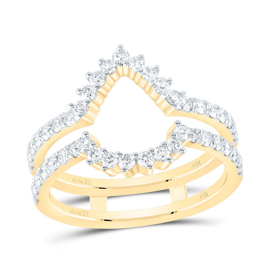 14kt Yellow Gold 7/8 Cttw Diamond Ana M Cnc Wedding Engagement Anniversary Enhancer Ring, Women Size: 5-9