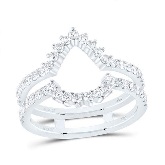 14kt White Gold 7/8 Cttw Diamond Ana M Cnc Wedding Engagement Anniversary Enhancer Ring, Women Size: 5-9