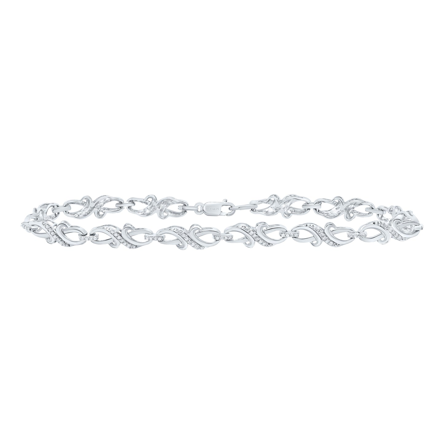 Sterling Silver 1/3 Cttw Diamond Bracelet, Length: 7 Inch