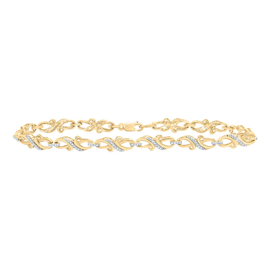 Yellow-tone Sterling 1/3 Cttw Diamond Bracelet, Length: 7 Inch