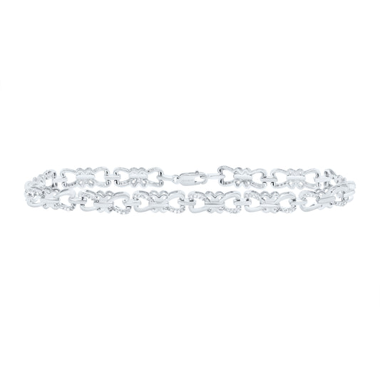 Sterling Silver 1/4 Cttw Diamond Bracelet, Length: 7 Inch