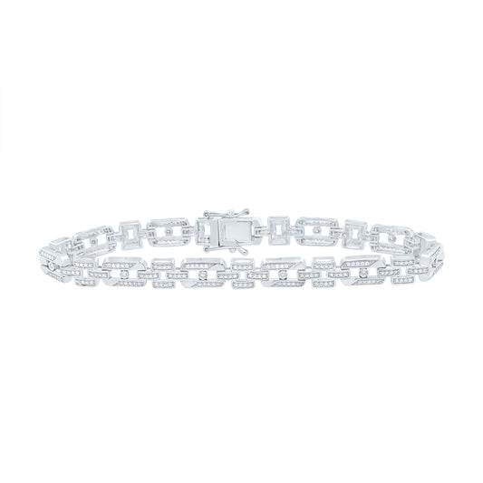 Sterling Silver 1 Cttw Diamond Bracelet, Length: 8 Inch