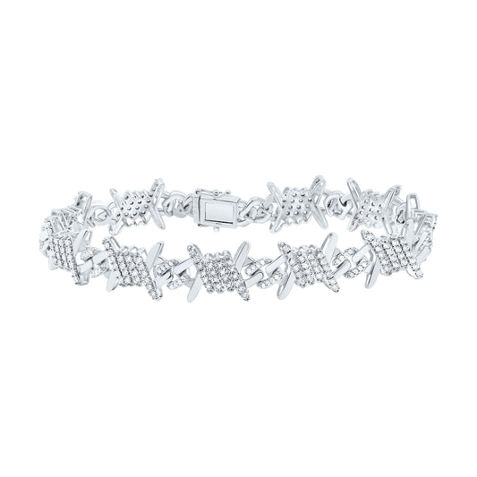 Sterling Silver 1 1/4 Cttw Diamond Bracelet, Length: 8 Inch