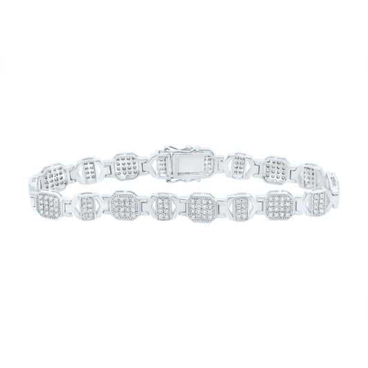 Sterling Silver 5/8 Cttw Diamond Bracelet, Length: 8 Inch