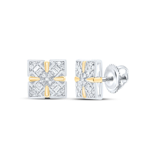 Sterling Silver 1/6 Cttw Diamond Stud Earring