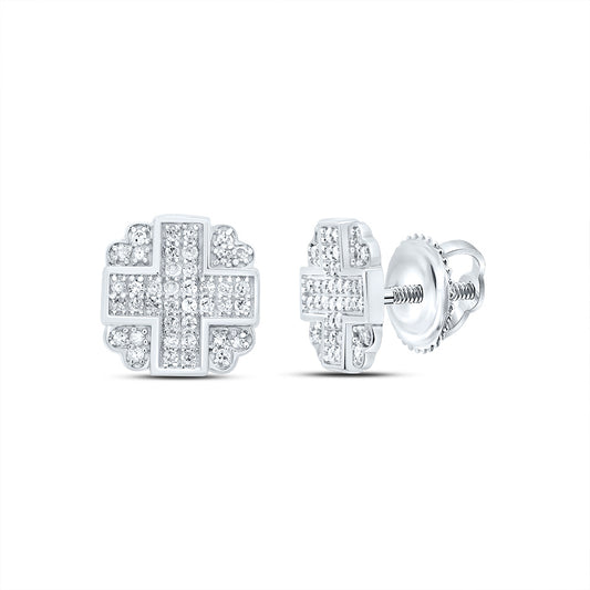 Sterling Silver 1/3 Cttw Diamond Stud Earring