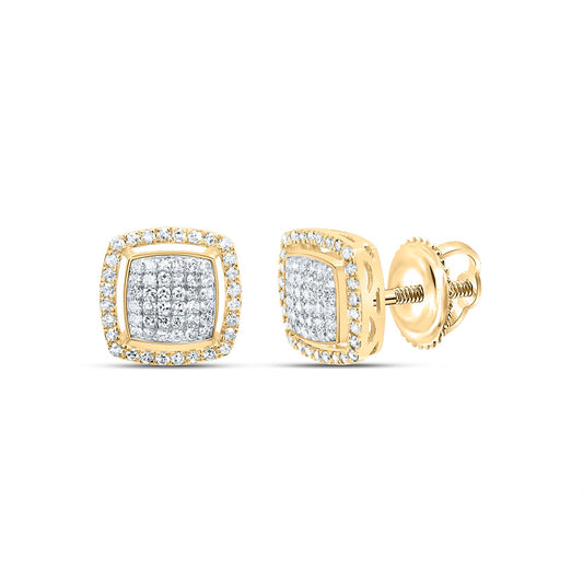 10kt Yellow Gold 1/2 Cttw Diamond Fashion Cushion Earring
