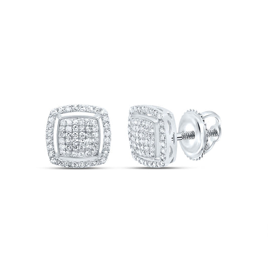 10kt White Gold 1/2 Cttw Diamond Fashion Cushion Earring