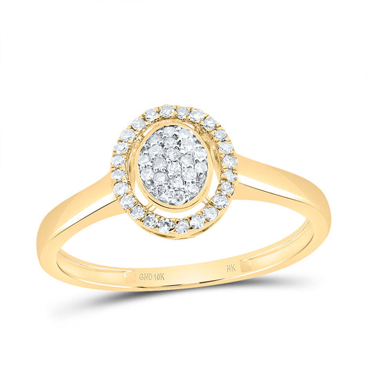 10kt Yellow Gold 1/6 Cttw Diamond Fashion Oval Wedding Engagement Anniversary Ring, Women Size: 5-9
