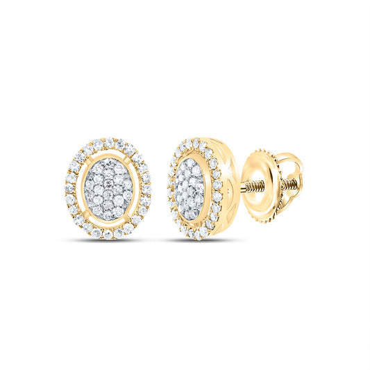 10kt Yellow Gold 1/3 Cttw Diamond Fashion Oval Earring