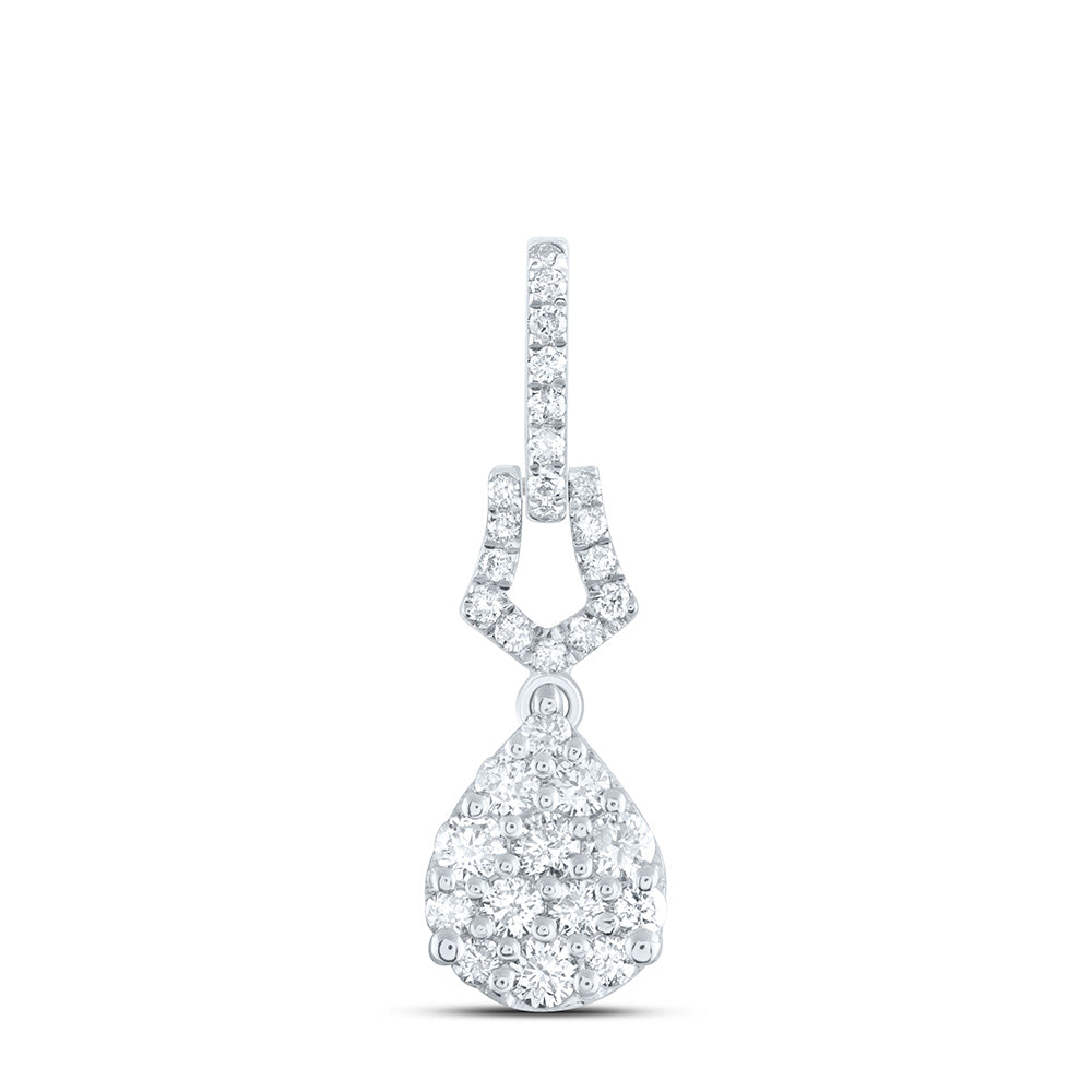 14kt White Gold 1/2 Cttw Diamond Fashion Pear Pendant