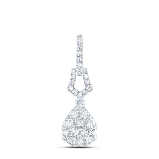 14kt White Gold 1/2 Cttw Diamond Fashion Pear Pendant
