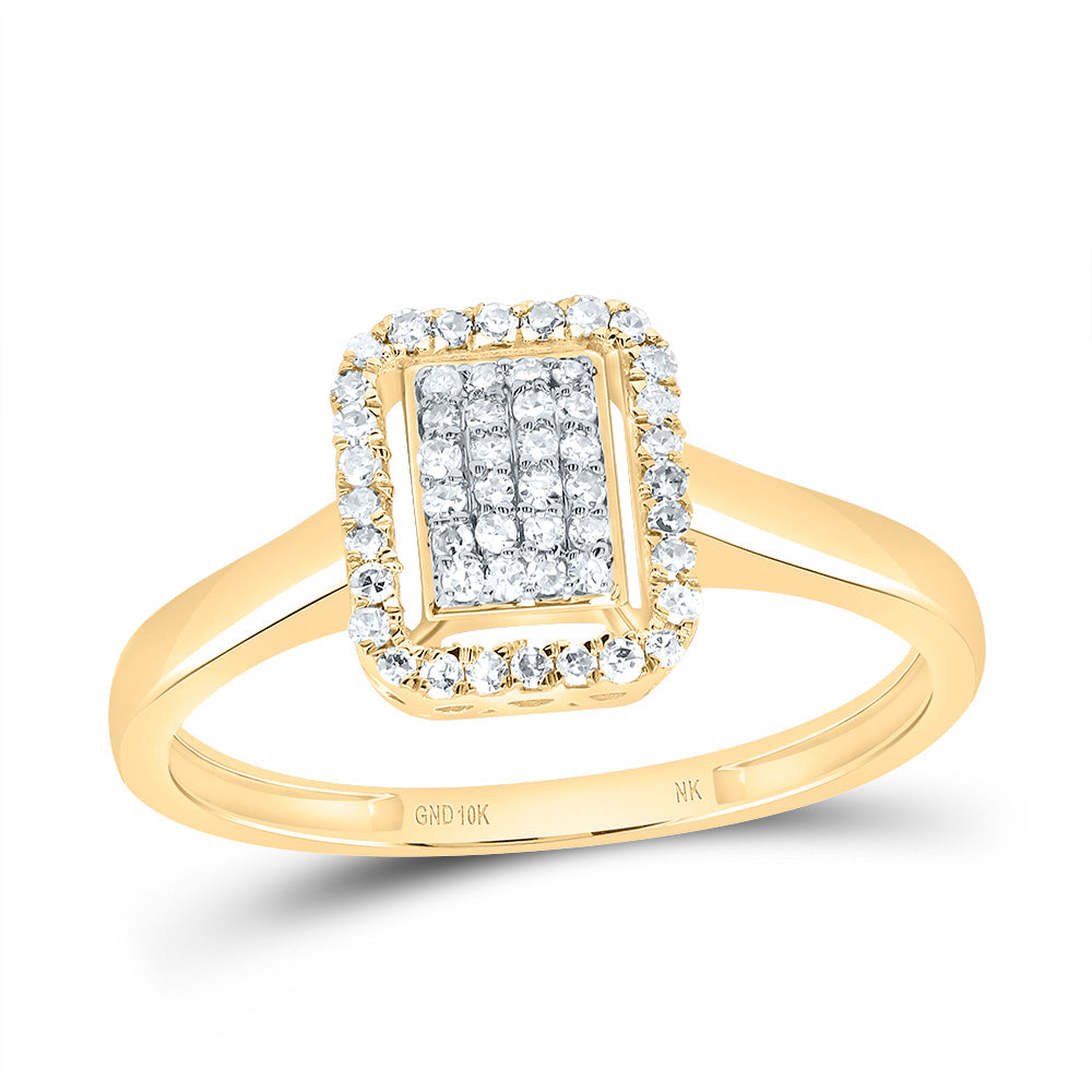 10kt Yellow Gold 1/5 Cttw Diamond Fashion Emerald Wedding Engagement Anniversary Ring, Women Size: 5-9