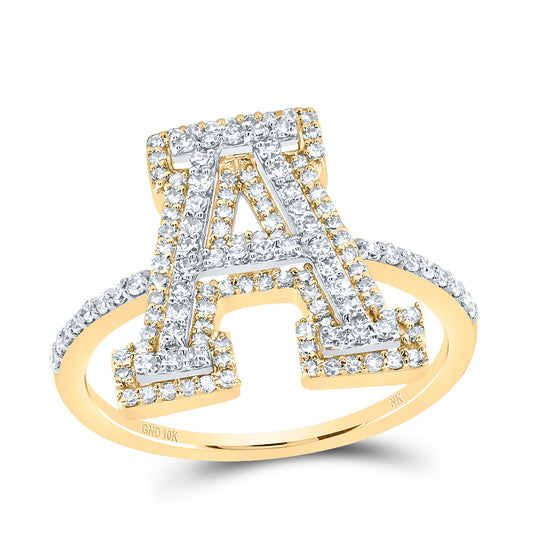 10kt Yellow Or Rose Gold Diamond Fashion Initial Ladies Wedding Engagement Anniversary Ring