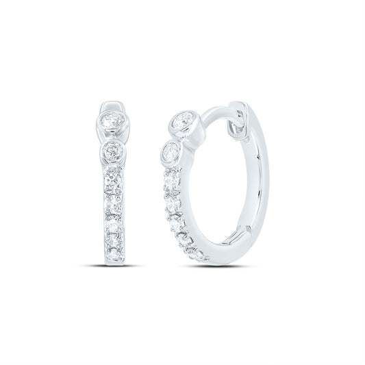 10kt White Gold 1/10 Cttw Diamond Hoop Earring