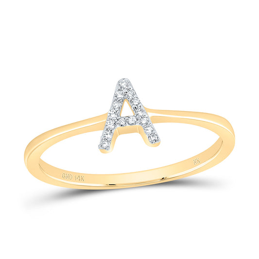14kt Yellow Gold Diamond Initial Wedding Engagement Anniversary Ring