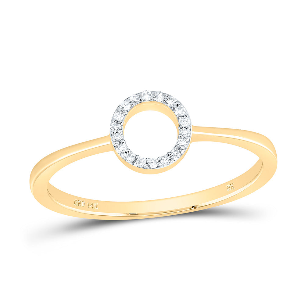 14kt Yellow Gold Diamond Initial Wedding Engagement Anniversary Ring
