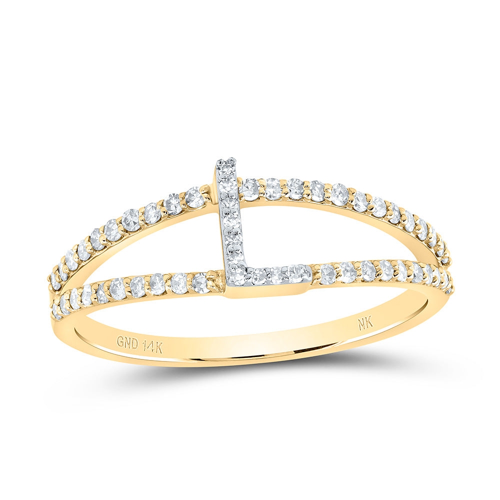 14kt Yellow Gold Diamond Initial Ladies Wedding Engagement Anniversary Ring