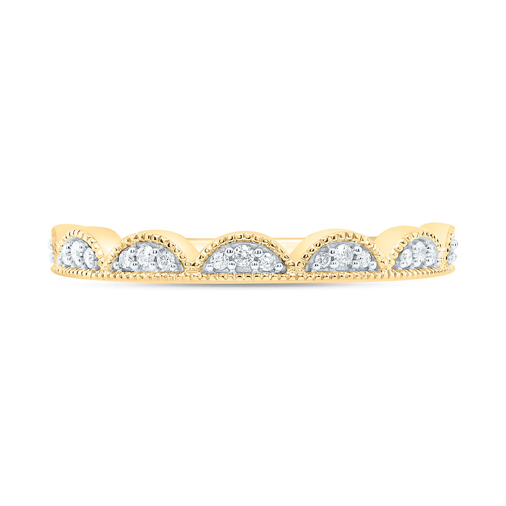 10kt Yellow Gold 1/10 Cttw Diamond Fashion Bridal Wedding Engagement Anniversary Womens Band, Women Size: 5-9