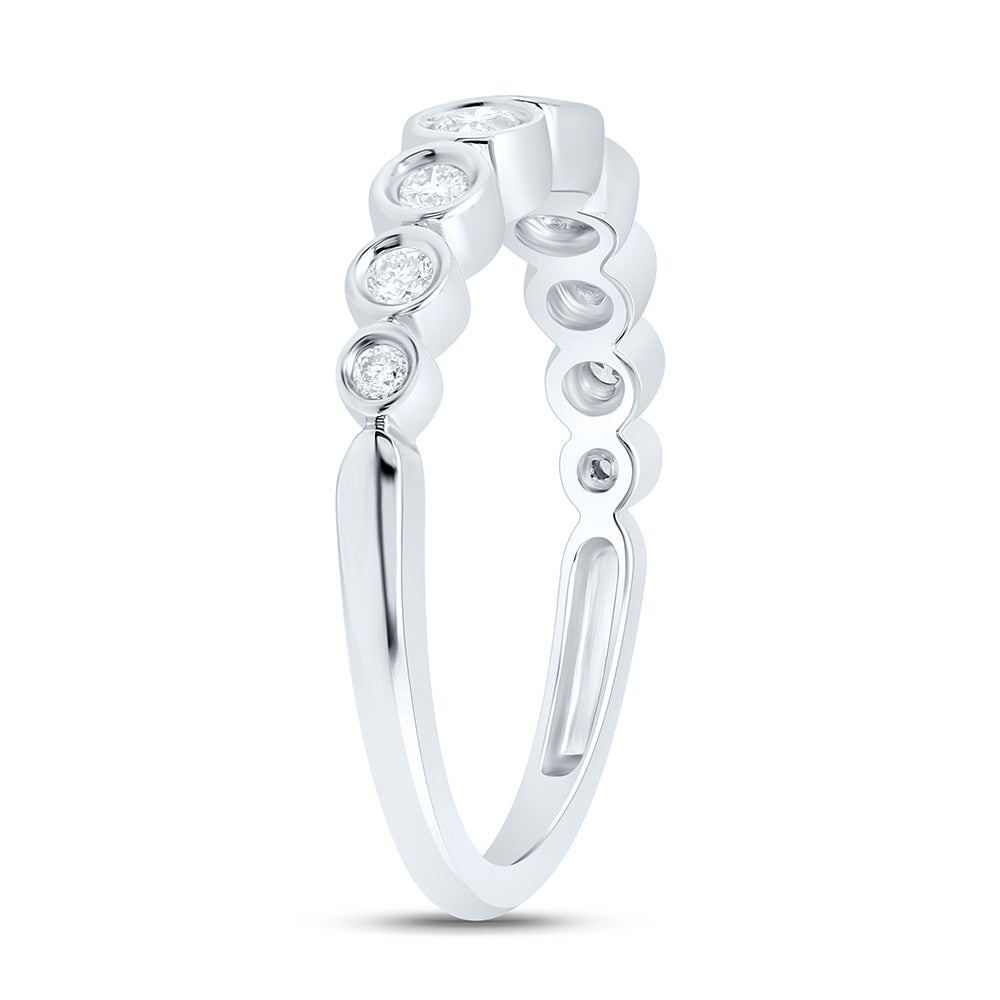 14kt White Gold 1/3 Cttw Diamond Fashion Bridal Wedding Engagement Anniversary Womens Band, Women Size: 5-9