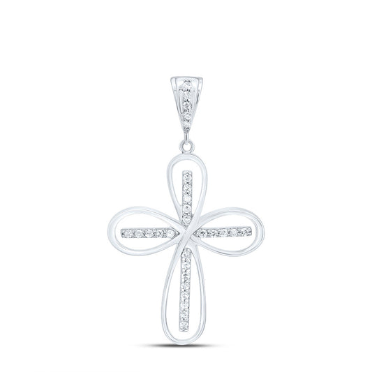 Sterling Silver 1/5 Cttw Diamond Cross Pendant