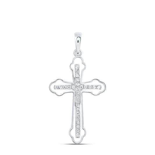 Sterling Silver 1/5 Cttw Diamond Cross Pendant