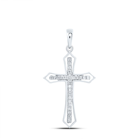 Sterling Silver 1/5 Cttw Diamond Cross Pendant