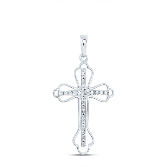 Sterling Silver 1/5 Cttw Diamond Cross Pendant