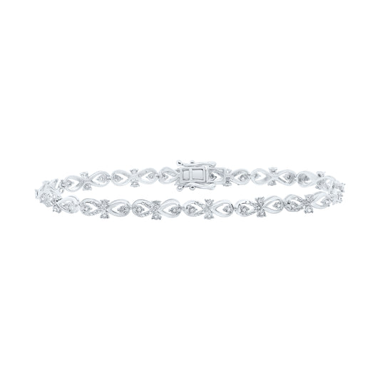 Sterling Silver 1/3 Cttw Diamond 5.20mm Ladies Bracelet, Length: 7 Inch