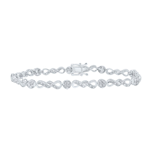 Sterling Silver 1/3 Cttw Diamond 5.20mm Ladies Bracelet, Length: 7 Inch