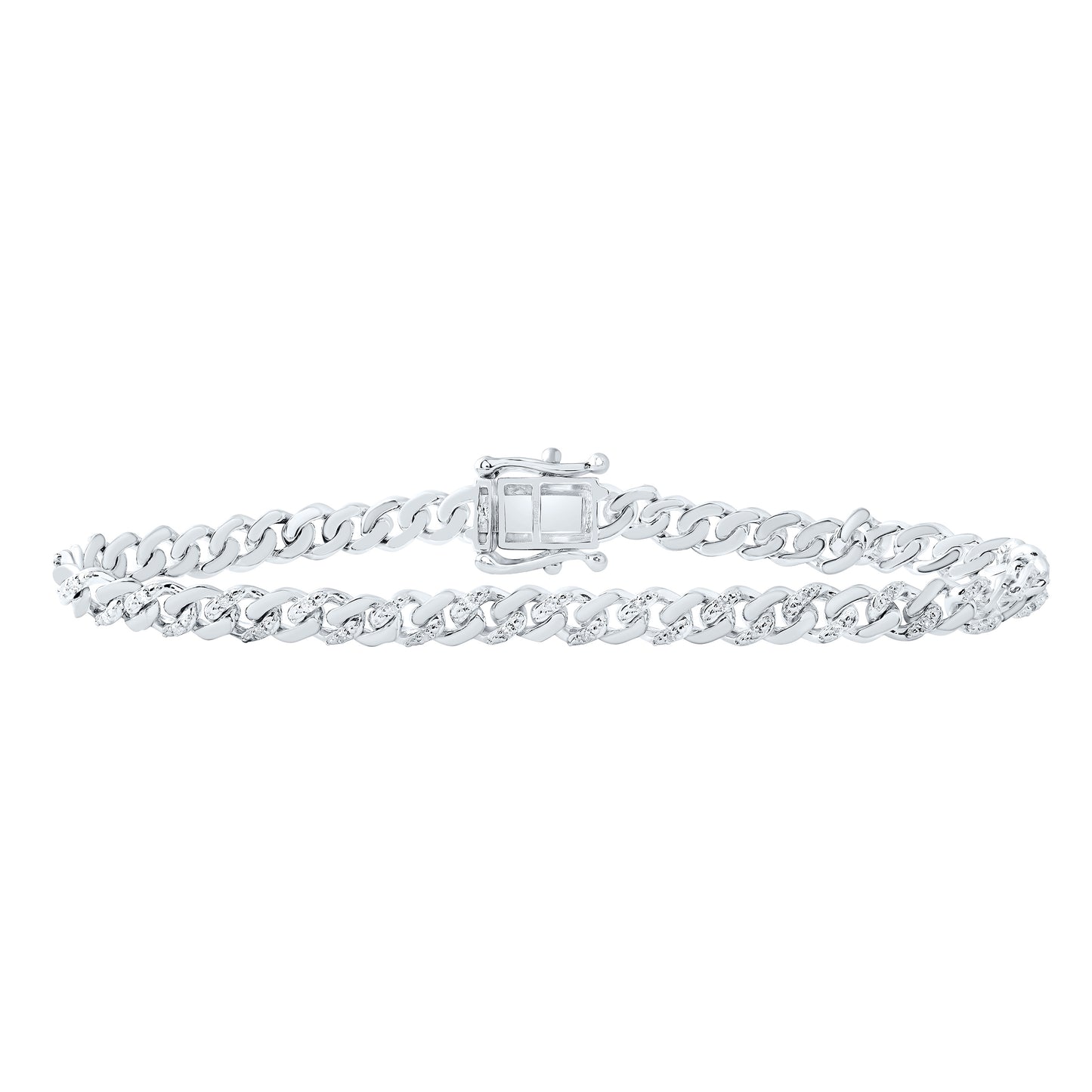 Sterling Silver 1/5 Cttw Diamond 5mm Ladies Bracelet, Length: 7 Inch
